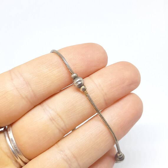 Sterling Silver Bracelet 925 Solid Silver Beaded … - image 2