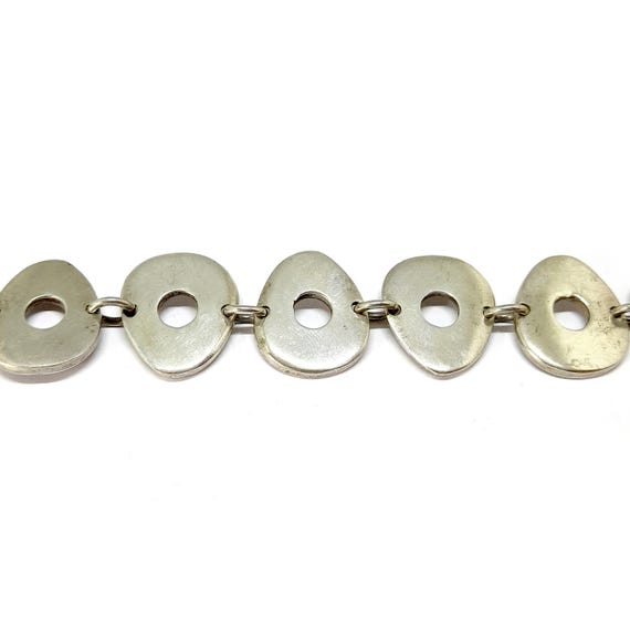 Chunky Solid Silver Bracelet Toggle Clasp 925 Vin… - image 8