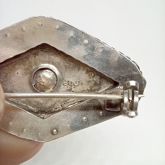Copper Brooch 800 Silver Brooch Engraved Rose Etc… - image 8