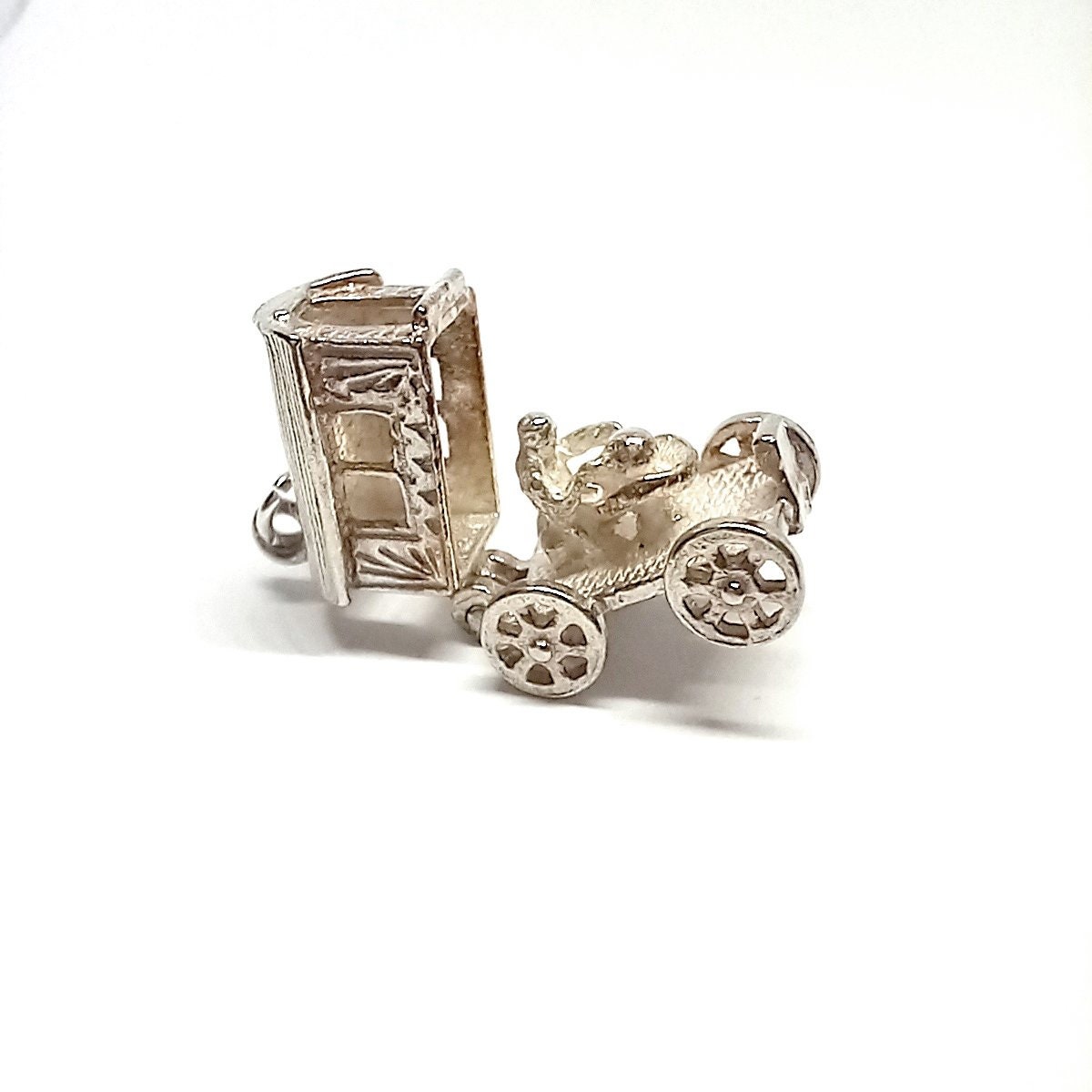 Charme Argent Sterling Vintage "Fortune Teller Caravan" - 2,5g, 1,4cm, Occasion Bon état
