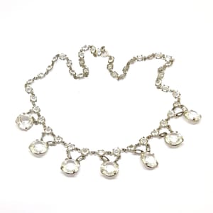 Art Deco Crystal Necklace Rhinestone Paste 1920s 30s Flapper Jewellery Costume Diamonds