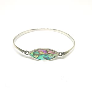 Abalone Sterling Silver Armring Kit Heath 05 Paua Snäckskal 925 Öppet Gångjärn