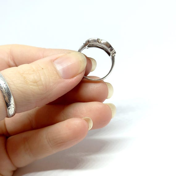 Huge Solid Silver Celtic Dragon Knot Ring Vintage… - image 8