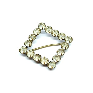 Victorian Buckle Antique Rhinestone Buckle Small Square Sparkly Clothing Accessory 1900s