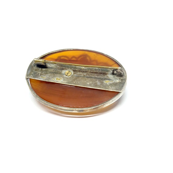 Art Deco Bakelite Brooch Sterling Silver Plate Vi… - image 7