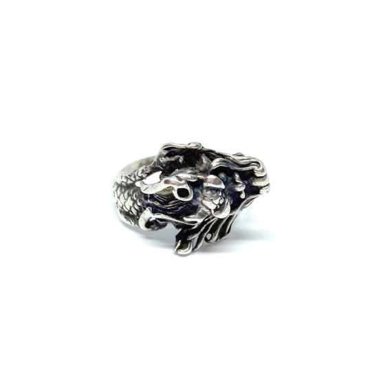 Solid Silver Dragon Ring Chinese Dragon Sterling … - image 5