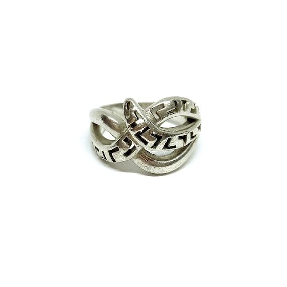 Huge Solid Silver Knot Ring Statement Cut Out Des… - image 3