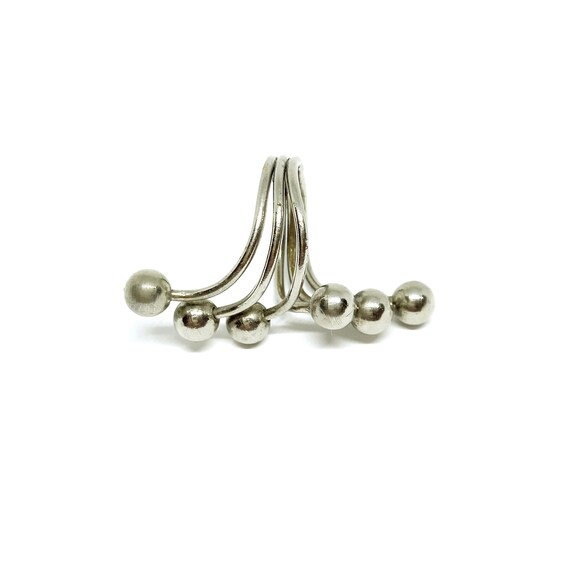 Silver Wrap Ring Bobble Ring Statement Ring Adjus… - image 5