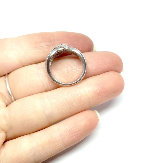 Huge Solid Silver Knot Ring Statement Cut Out Des… - image 7