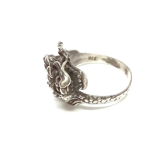 Solid Silver Dragon Ring Chinese Dragon Sterling … - image 10
