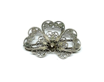 Alexander Castle 925 Sterling Silber Brosche - Keltisches Design Mit Lila Zirkonia