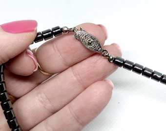 Collana in Agata Nera, Perle ed Ematite - Della Rovere