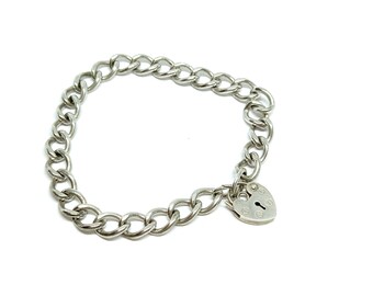 シルバー南京錠ハートイニシャルチャームブレスレット - Etsy 日本