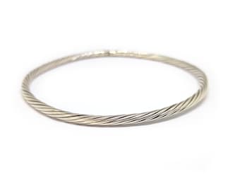 Vintage Sterling Silver Cable Twist Bangle Bracelet - 8 Inch - Etsy