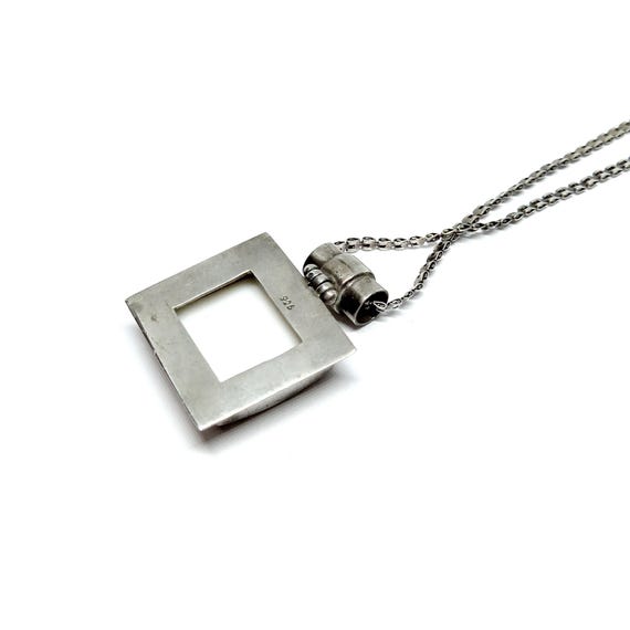 Sterling Silver Shell Pendant Square Unusual Spot… - image 9
