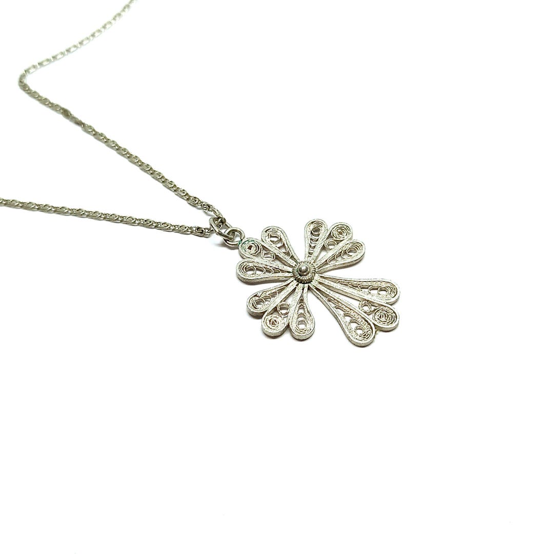 Sterling Silver Filigree Cross Pendant 925 Silver Cross Necklace ...
