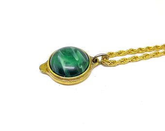 18K ゴールド ネックレス アンティーク風 グリーン ネックレス グリーン アンティーク風 – TAMARUSAN