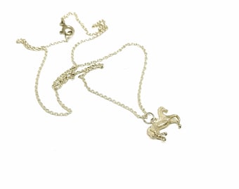 Collier cheval en argent sterling pendentif cheval poney équitation cheval bijoux vintage 925