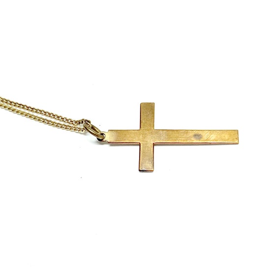 Antique Gold Cross Pendant Floral Engraved Crucif… - image 7