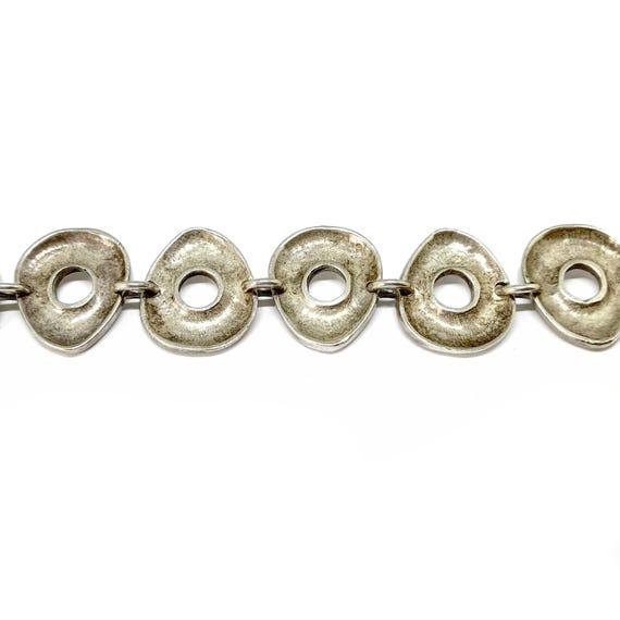 Chunky Solid Silver Bracelet Toggle Clasp 925 Vin… - image 10