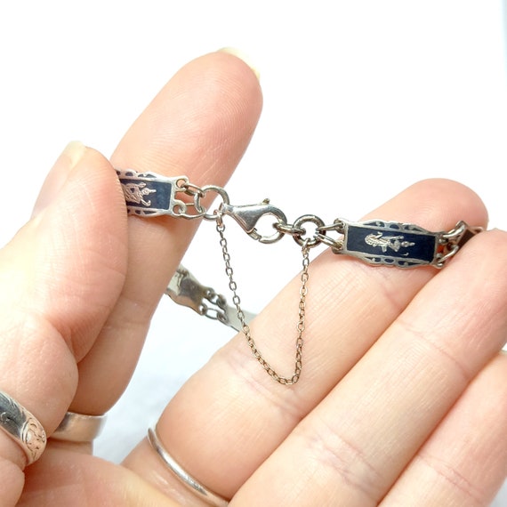 Niello Bracelet Sterling Silver Siam Jewellery Vintag… Gem