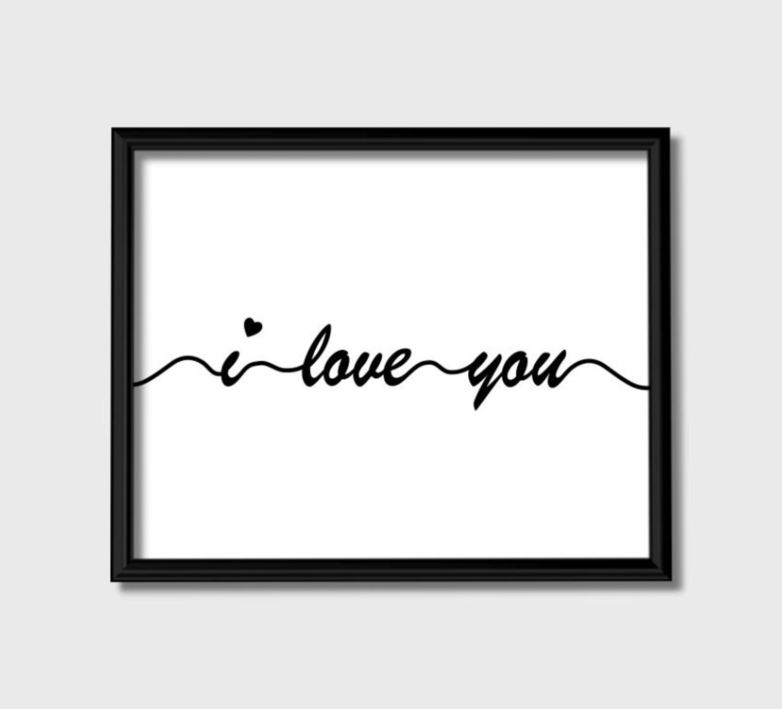 I Love You Print, Love Wall Art, Word Signs, Word Prints, Calligraphy