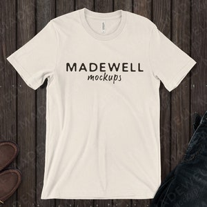 Bella Canvas 3001 Natural Men&#39;s Flat lay Mock up, Mock up, Digital Download, Instant Download, Mens tshirt mockup, Bella Canvas
