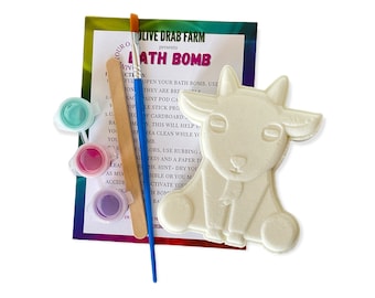 Paint Your Own goat bath bomb - goat milk bath fizzy - sensitive skin