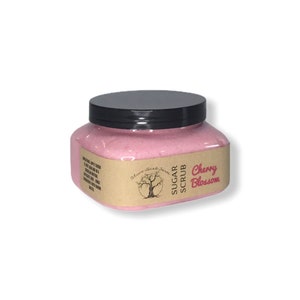 Cherry Blossom Sugar Scrub exfoliating body wash sweet and floral scrub image 1