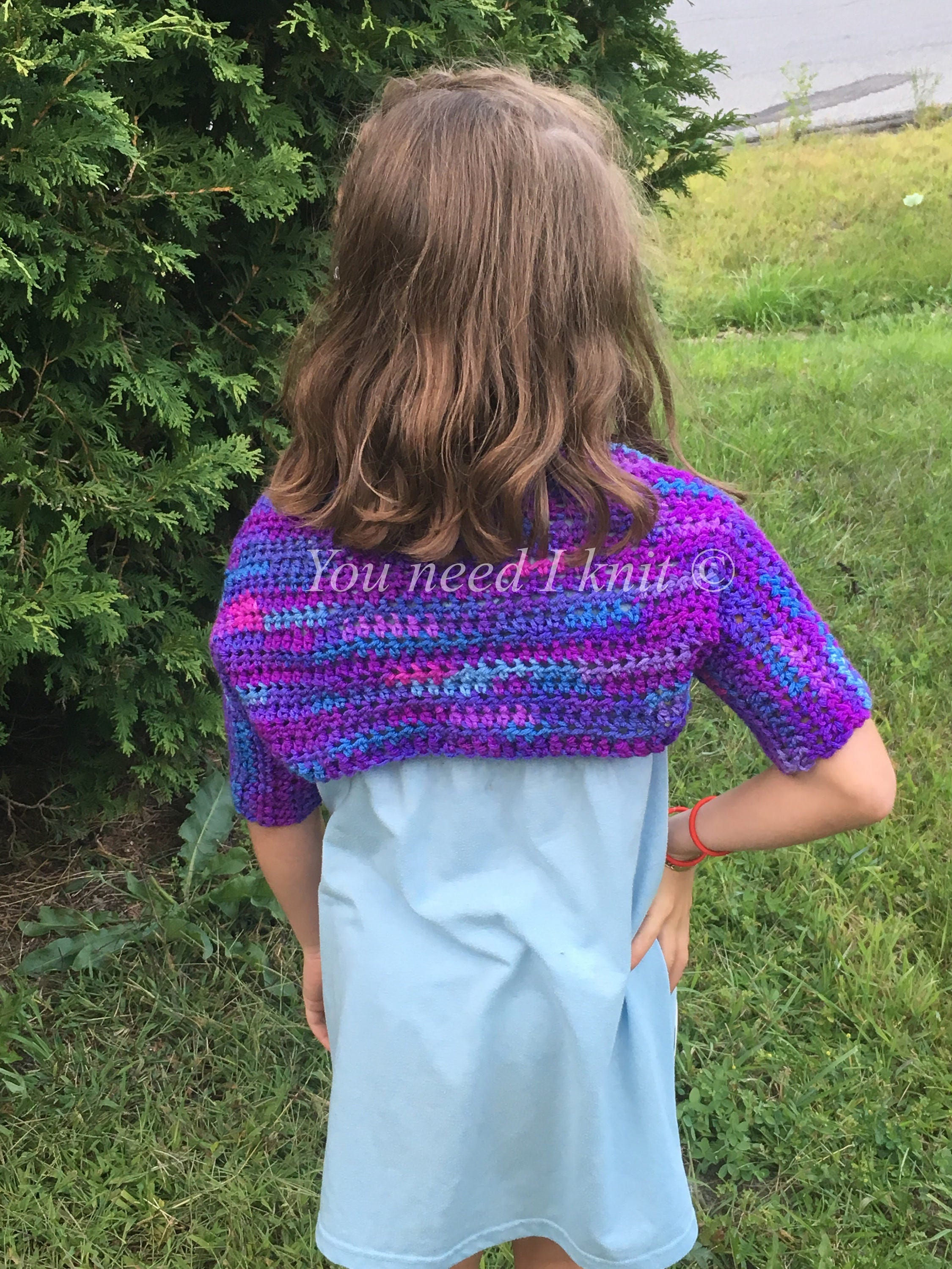 Children cotton shrug, Children bolero, shrug, cropped cardigan