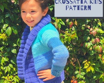 Crussatta kids, cardigan with shawl collar, raglan cardigan