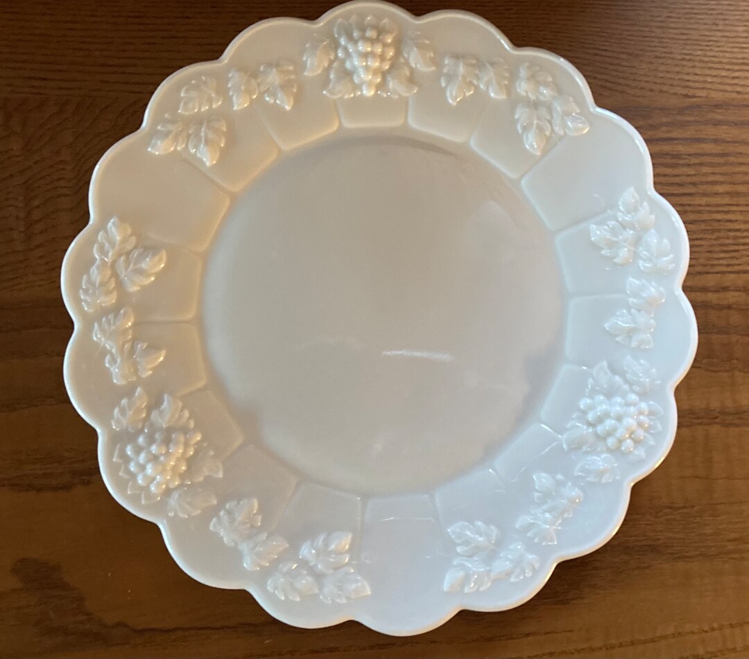 Vintage Milk Glass Plate Etsy