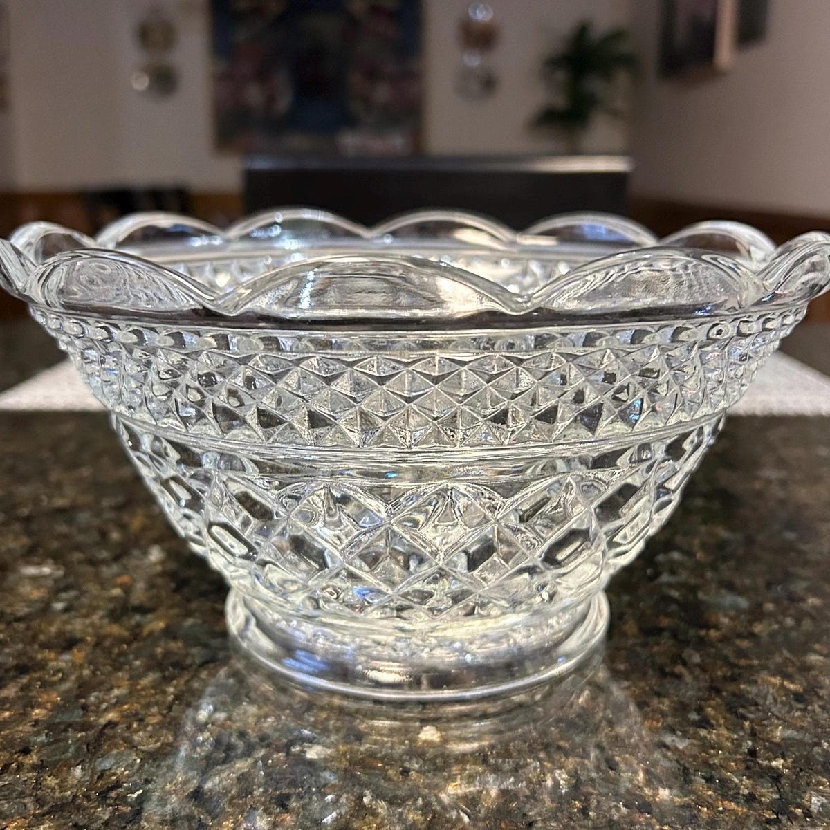Vintage Anchor Hocking Wexford Cut Glass Serving Bowl - Etsy