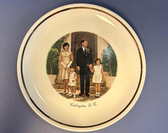 Vintage John F Kennedy and family Plate