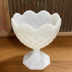 Vintage Milk Glass Dessert Dish