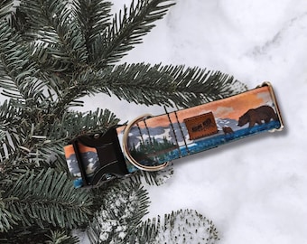 Glacier National Park Dog Collar: Durable Adventure Bear Design