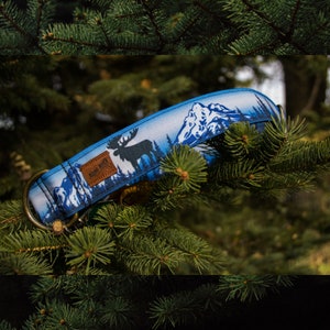 Moose Dog Collar, Adventure Dog Collar, Mountains Dog Collar, 1.5 Inch Dog Collar, Blue Dog Collar, Durable Dog Collar