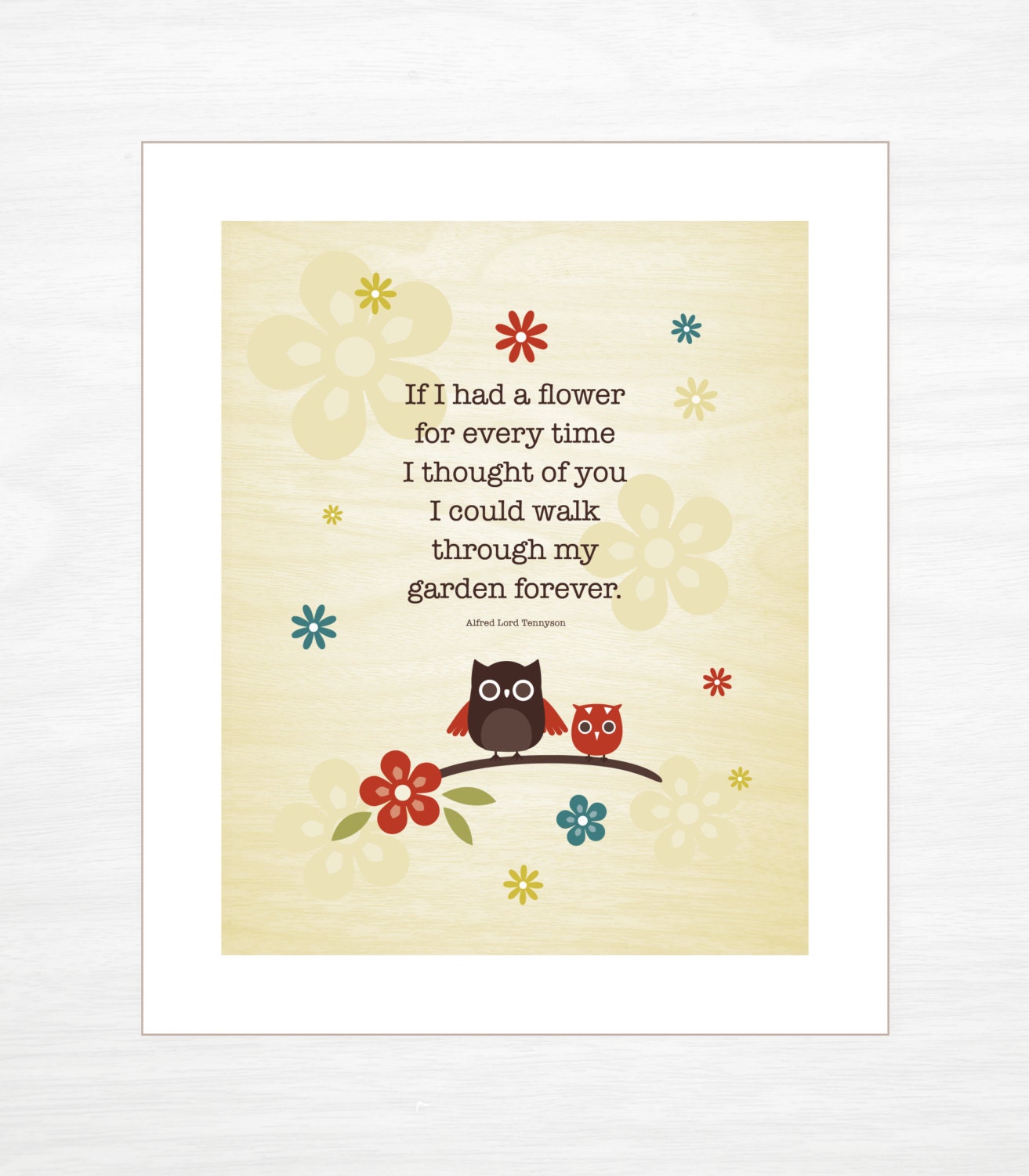 Printable Artwork - Owl Flower - Quote