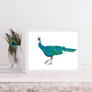 Peacock Watercolor Print - Digital Download - Printable Art - Animal Art -INSTANT DOWNLOAD-Wall Art-Home Decor