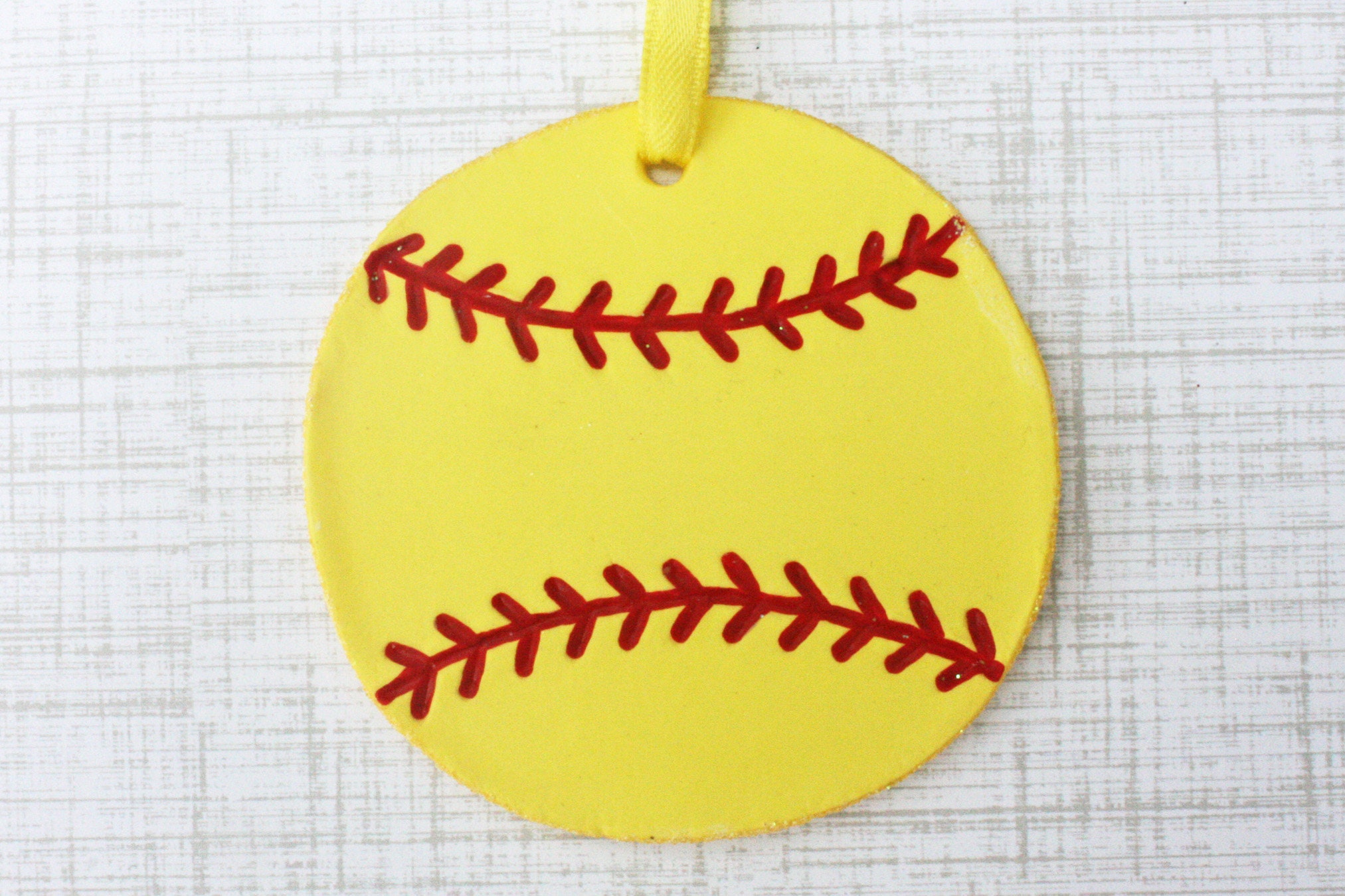 Clay Softball Ornament Personalized Softball Gift Softball Etsy