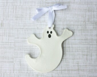 White Ghost Ornament, Personalized Ghost Ornament, Boo Ghost, Halloween Ornament, Spooky Ghost, Screaming Ghost, Halloween Decorations