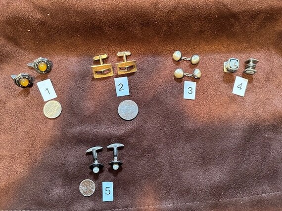 Five Vintage Cuff link Sets - image 2