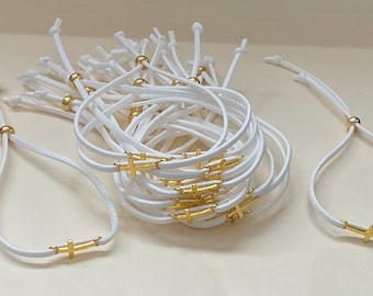 20 Baptism Martyrika - Martirika Bracelet-Gold Cross Faux Suede Witness Bracelet.First communion.