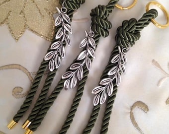 Olive Branch Keychain Favors, Baptism Christening Gift, 10 pcs