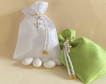 1 pcs Apple Green Satin Favor Bags. bomboniere-greek boubouniera-koufeta bomboniera-baptism favor-Wedding favor-first community.