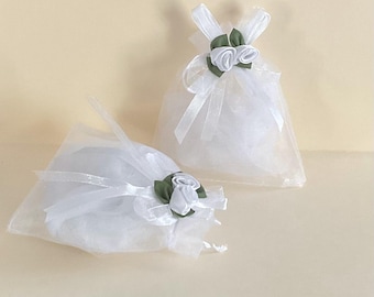 10 pcs Wedding Favors with Ribbon Floret - Greek Boubounieres Koufeta - Italian Bomboniera Confetti - Party Gift.Fast shipping