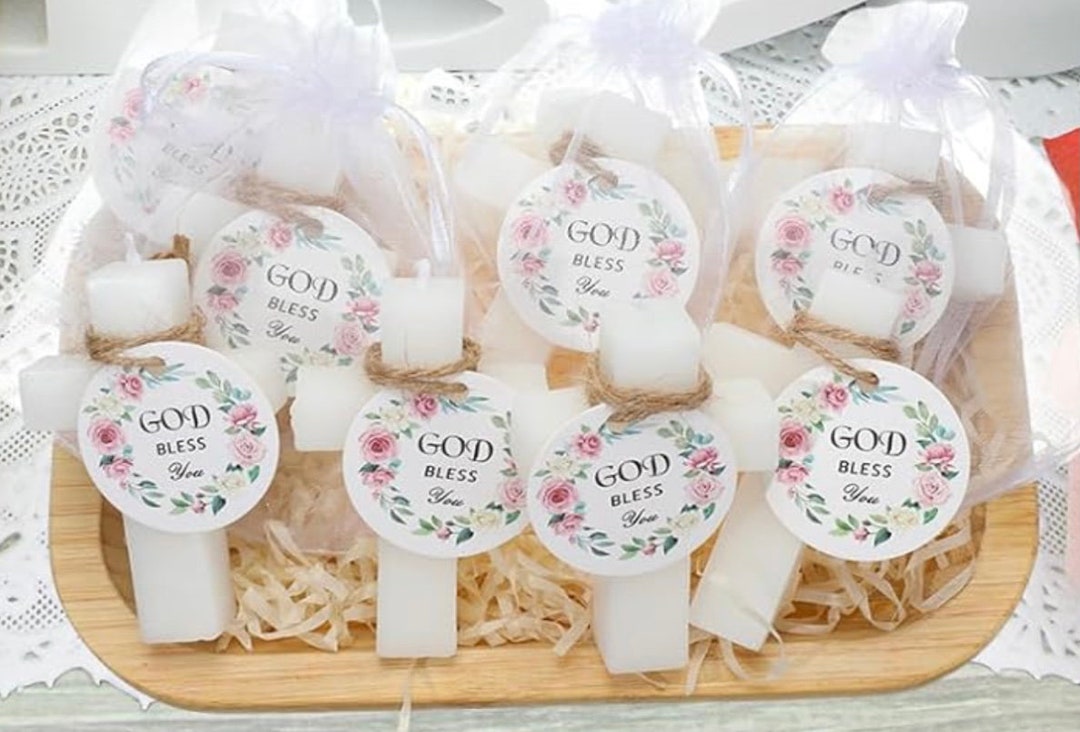 10 Pcs Baptism Favor Candles Cross Candles Baby Shower Favors Etsy