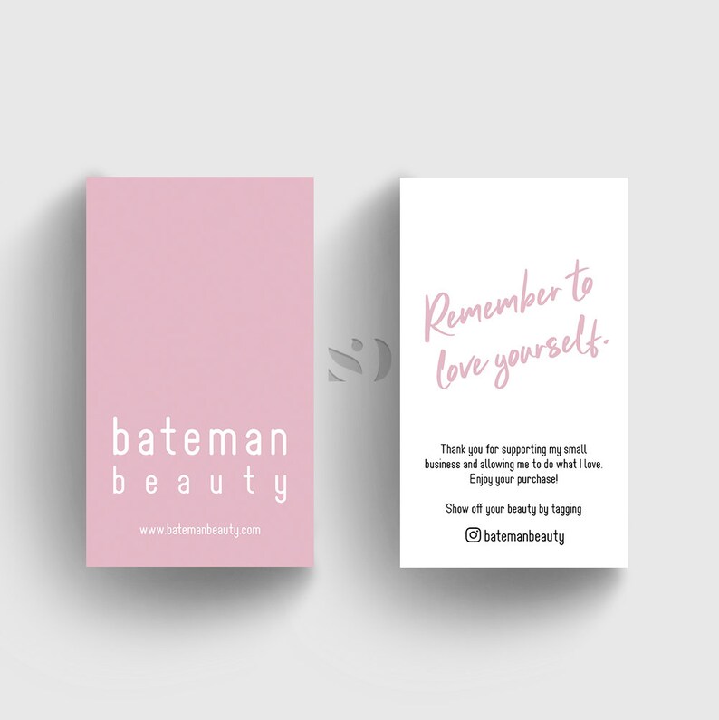 Thank you card Plush Cosmetics Beauty business card Etsy