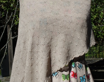 Butterfly and Cables knitting pattern, poncho knitting pattern, knit shawl pattern, slow knitting pattern, easy knitting pattern