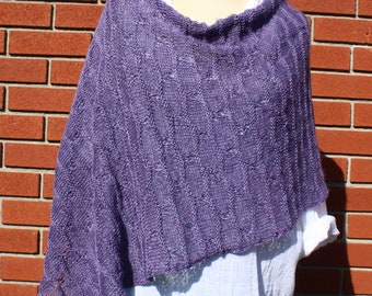 Easy Knitting pattern for shawl, pattern for lightweight poncho, easy knitting pattern for wrap, beginner knitting pattern, boho shawl